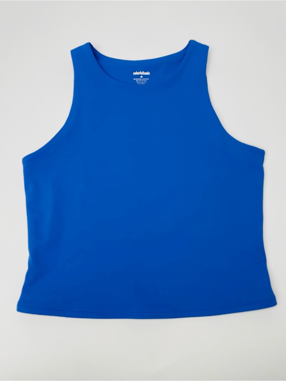 Colorfulkoala High Neck Purple Blue Stretchy Compression Tank Top | Medium